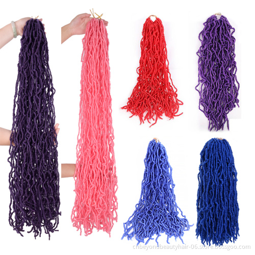 wholesale afro Synthetic soft locs 36 inch Faux Locs Crochet hair Distressed Crochet Nu Faux Locs